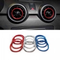 4Pcs/Set Aluminium Alloy Air Outlet Sticker/Instrument Panel Air Outlet Decoration Ring For Audi A1 2014 2017 Auto Accessories |