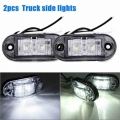 2Pcs 12V LED Car Side Marker Tail Light White color Automobiles 24V Trailer Truck Lamp 4 pcs screws|Truck Light System| - Offi