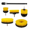 2/3.5/4/5'' Electric Scrubber Brush Drill Brush Kit Plastic Round Cleaning Brush Extension Rod For Car Tires Car Cleanin