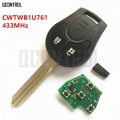 Qcontrol Car Remote Key Fit For Nissan Cwtwb1u761 Juke March Qashqai Sunny Sylphy Tiida X-trail 433mhz - Car Key - ebikpro.