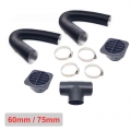 60mm 75mm Car Auto Heater Pipe Duct T Piece Warm Air Outlet Vent Hose Clips Set For Parking Diesel Heater Webasto Eberspacher|He