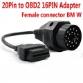 OBD Adapter for BM W 20pin to OBD2 16PIN Female Connector e36 e39 X5 Z3 obd2 cable for BM/W 20 pin connector PIN Extension Cable