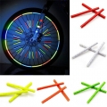 12pcs Bicycle Reflective Stickers Wheel Spokes Tubes Strip Safety Warning Dazzling Reflector Outdoor Bicycle Light Accessories|D