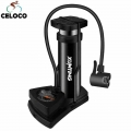 Aluminium Alloy Bicycle Pump with Gauge Foot Pedal Portable Floor Air Inflator External Hose Fits Presta Schrader Bike Foot Pump