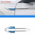 6PCS Stainless Car Side Fender Knife Stickers Emblem Badge Decals Trim Styling Rline For VW T ROC TROC 2020 2021 2019