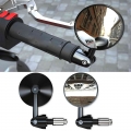 1 Pair Motorcycle Rearview Handle Bar End Mirrors Moto Accessories 16-18mm Universal Motorbike Handlebar Round Convex Mirror - S