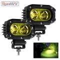 Braveway 4" Super Bright Offroad Led Work Light Bar Spot Flood Beam Drl 4x4 Led Fog Yellow Light Atv Led Bar For Lada Truck