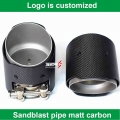 2pcs Direct Installed Universal Exhaust Tip Sandblast Carbon Fiber With Logo Muffler Tip Fit - Mufflers - ebikpro.com