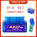 Mini Elm327 Obd V1.5 V2.1 Obd2 Bluetooth-compatible Auto Scanner Obdii 2 Car Tester Diagnostic Tool For Android Windows Symbian