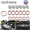 Wlr - 6 X 33mm Diesel Swirl Flap Blanks Replacement Bungs With Intake Manifold Gasket For Bmw 320d 330d 520d 525d 530d 730d - Cy