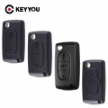 KEYYOU 2/3/4 Buttons Car Remote Key Case For Peugeot 207 307 308 407 607 807 For Citroen C2 C3 C4 C5 C6 Flip Folding Key Shell|C