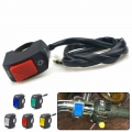 5 Colors Motorcycle On Off Switch Push Button 22mm Handlebar Switches 12V ATV Electronic Bike Scooter Motorbike Bullet Connector