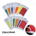 12Pcs/Sheet Cycling Warning Reflector Bike Reflective Stickers Cycling Decal Tape Brighted Safety Decor Sticker Accessories|Bicy