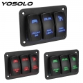 12V 24V Toggle Switch Control Panel 3 Gang Rocker Switch Panel For Auto Car Marine ATV UTV LED Light IP65 Waterproof