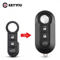 Keyyou New Styling 3 Button Rubber Pad Fob Flip Folding Key Remote For Fiat 500 Panda Abarth Punto Remote Car Key Pad Case Cover