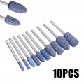 10pcs 4 10mm 1/8 2.9mm Car Auto Ceramic Stone Polishing Grinding Rotary Die Grinder Drill Bit Grinding Polishing Jade Metal Tool