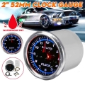 Waterproof Clock Gauge 2" 52mm LED Red & Blue Backlight Instrument Panel Car Boat Instrument Hour Clock Meter 9 32V|Clo