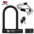 WEST BIKING Bicycle U Lock Anti theft Steel Cable Security Cycling Lock Motorcycle Electric Scooter MTB Road Bicycle Accessories