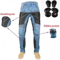 Komine 719 Motorcycle Riding Pants Moto pantalon Jeans Protective Pants Motocross Racing Denim Jeans with mesh 4 X Knee Hip Pads