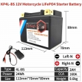 KP4L BS 12V 2Ah Motorcycle LiFePO4 Starter Battery CCA 160A Lithium ion Scooter Battery Built in BMS Replace YTX4L BS YT4L YTX4L