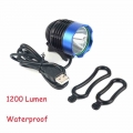 Rechargeable HeadLight Waterproof Head Lamp Bicycle Front Lights LED 1200 Lm Battery Powered Flashlight Bright Lamp Accessories|