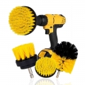 3Pcs/Set Electric Scrubber Brush Drill Brush Kit Plastic Round Cleaning Brush For Carpet Glass Car Tires Nylon Brushes 2/3.5/4&#