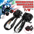 Pair 12v Motorcycle 7/8" Handlebar Control Switch Horn Turn Signal Headlight Electric Start Switch Connector Push Button Sw