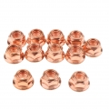 12pcs M8 Flange Exhaust Lock Nut Copper Plated Hex Nuts for BMW|Exhaust Gaskets| - ebikpro.com