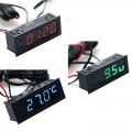 OOTDTY DIY Multifunction High precision clock inside and outside Car temperature Battery voltage Monitor Panel Meter DC 12v|Volt