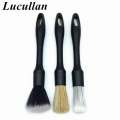 Lucullan Car Detailing Brushes Kit-3 Different Unique Replacement Brush Head Universal Handle For Interior Exterior Cleaning - S