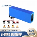 LiitoKala 60V ebike battery 60V 15Ah 21700 16S3P lithium ion battery electric bicycle battery 60V 3000W electric scooter battery