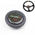 Car Styling Black Carbon Fiber Racing Steering Wheel Horn Button For Nissan