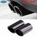 Aqtqaq 2pcs/set Chrome Plating Stainless Steel Car Exhaust Muffler Tip Pipes Covers For Audi A1 A3 A4 / Vw Volkswagen Passat - M