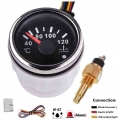 Car Boat Motorcycle 40 120℃ Water Temp Indicator Waterproof Water Temperature Gauge with Red Backlight|Water Temp Gauges| - Of