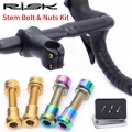 Risk M5x18mm Road Bike Carbon Stem Bolts&nut Kits Titanium Ti Bicycle Stem Bolts Mountain Bike Stem Screw Nut Kits - Bicycle