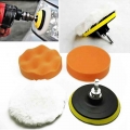 4'' Inch Polish Buffer Pad Sponge Foam Kit Set Drill Adapter Car Clean Waxing Polishing Auto Removes Scratches Care Repa