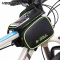 Waterproof Bicycle Tube Frame Bag, Bike Cycling Pouch Touch Screen Phone Bag Holder,Bicycle Saddle Bag For Bicycle Accessories|B