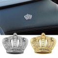 1 Pcs Golden Silver 3D Diamond Crystal Crown Car Sticker Metal Side Emblem Badge Car Body Decoration Styling Accessories