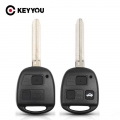 KEYYOU Remote Car Key Shell Case 2/3 BTN For Toyota Yaris Prado Tarago Camry Corolla TOY43 Blade With Rubber Buttons Pad|Car Key