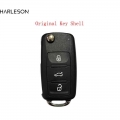 Flip Car Remote Key Shell For Original Volkswagen Vw Tiguan Golf Jetta Beetle Polo Mk6 Touareg 3 Buttons Fob Blank Key Case - Ca