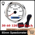 85mm GPS Speedometer Digital Gauge 30 60 120 200 KMH Odometer For Marine Boat Car ATV Truck Red Backlight With GPS Antenna|Speed