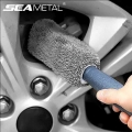 Microfiber Car Wheel Rim Cleaning Brush Washing Sponge Car Detailing Kit Washing Tool Short Handle Tire Cleaner Auto Wheel Brush