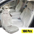 100/200Pcs Universal Disposable Transparent Anti Dust Car Seat Protective Covers Plastic Workshop Garage Interiors Accessories|