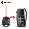 KEYYOU Modified Flip 2/3 Btutons Remote Car Key Shell Fob Blank Case For Toyota Yaris Prado Tarago Camry Corolla Toy43 Blade|Car