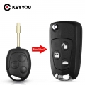 KEYYOU 3 Buttons For Ford Focus Fiesta Fusion C Max For Mondeo Galaxy C Max S Max Modified Folding Remote Car Key Shell Case|Ca