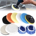 11Pcs Car Polishing Pads 3/5/6 Inch Auto Buffing Sponge Reusable Waxing Foam Pad Removes Scratches Car Care Buffer Polisher Kit|