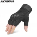 Summer Fingerless Motorcycle Gloves Hard Knuckles Hand Gloves Summer Moto Motorbike Gloves Motor Biker Riding Cycling - Gloves -