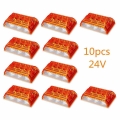 10pcs 24V LED Car Truck Side marker Light with Down Backlight Turn Signal Repeater for Trailer Bus Caravan Boat|Truck Light Syst