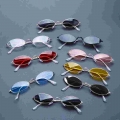 1 Pc Retro Small Frame Oval Sunglasses Summer Trendy Vintage Shades Sun Glasses For Men Women Design Eyeglasses - Glasses - Offi