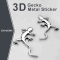 a pair new car styling metal gecko stickers chrome zinc alloy 3D emblem badge sticker decal auto accessory